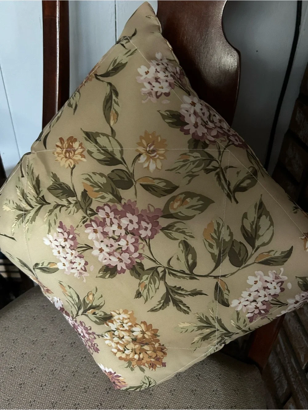 Floral Decorative Pillow with Removable Cover